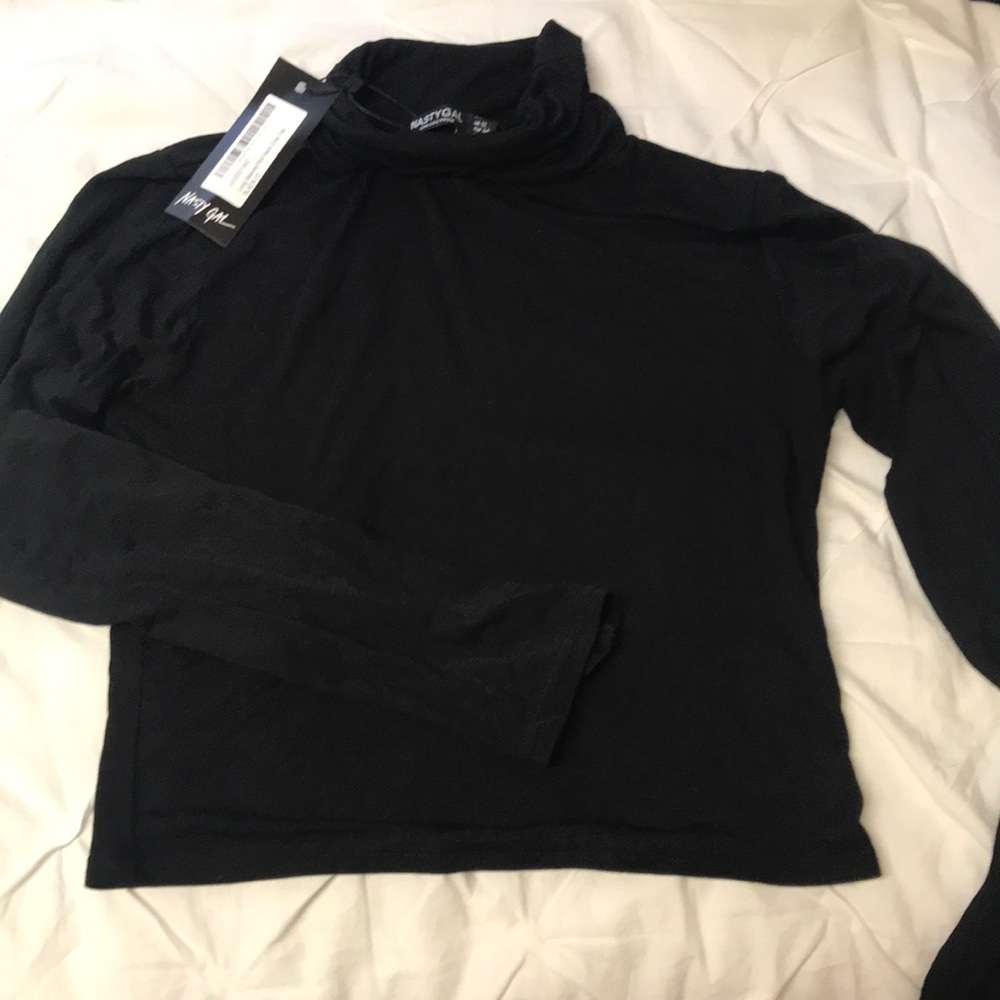 Nasty Gal black cropped turtle neck